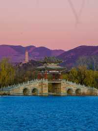 1204頤和園日出，西山橘紅像七彩丹霞