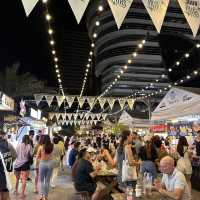 Very lively night market in Bangkok