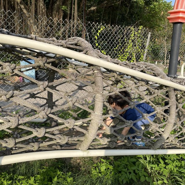 充滿兒童遊樂設施既農場