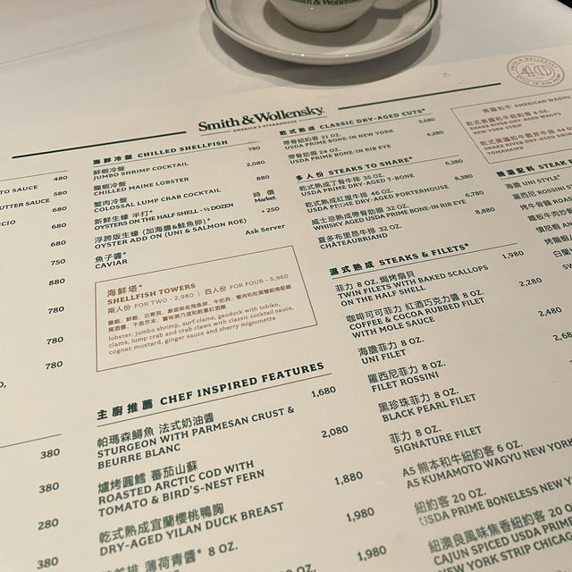 台灣台北/史密斯華倫斯基牛排館 Smith & Wollensky