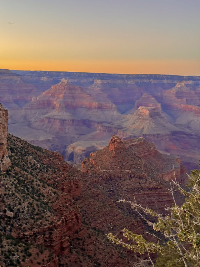 눈앞에 펼쳐진 해지기 직전의 “grand canyon”의 모습