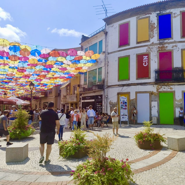 🌈 Umbrella Skies & Hidden Charms: A Colorful Day in Águeda