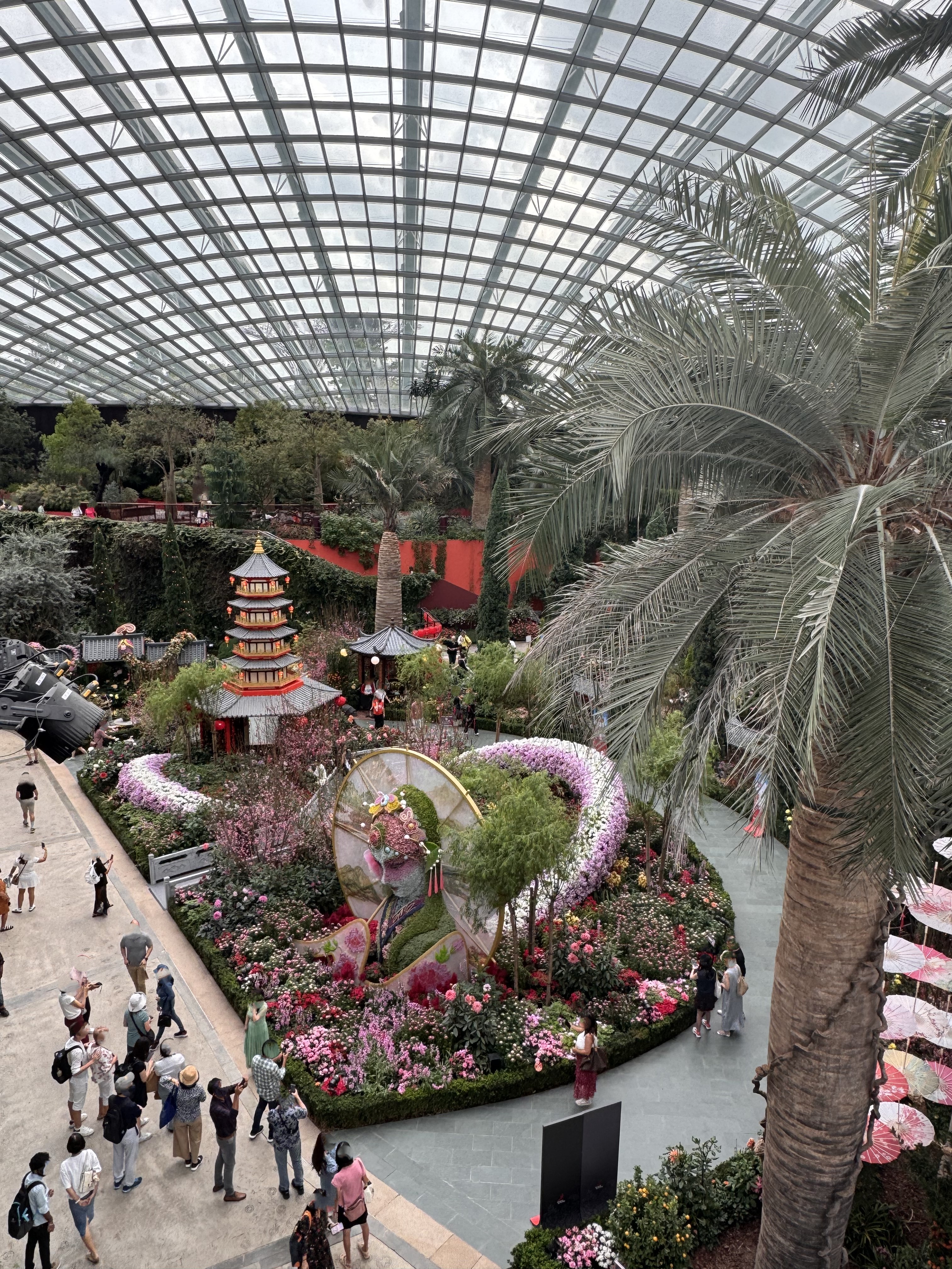The Flower Dome, located in Gardens by the Bay, is a place where you can experience the beauty of flowers from all seasons, even during Singapore's hot summer. As the world's largest glass greenhouse, it constantly welcomes travelers with new exhibitions.

✨ The World's Largest Glass Greenhouse
Inside the massive glass dome, you'll find plants from various climate zones such as the Mediterranean, South America, and Africa. Walking among the flowers and trees feels like traveling across continents, offering a glimpse of gardens from around the world.

🌸 Seasonal Flower Exhibitions
Tulips, roses, sunflowers, chrysanthemums... The exhibitions change with the seasons, so every visit brings a fresh array of blooms. It's a perfect spot for travelers who love taking photos—ideal for capturing stunning shots! 📸

🌍 Exotic Garden Adventures
From a desert garden filled with cacti to a Mediterranean garden lined with olive trees, you can experience diverse climates and cultures all in one urban location.

🍰 Travel Tips
Purchasing a combo ticket with the Cloud Forest is much more cost-effective.
Weekday mornings are less crowded than weekends, making it easier to take photos.

✨ The Flower Dome is like embarking on a "world tour through flowers." If you want to experience the beauty of the seasons in Singapore, this is a must-visit spot. 🌼