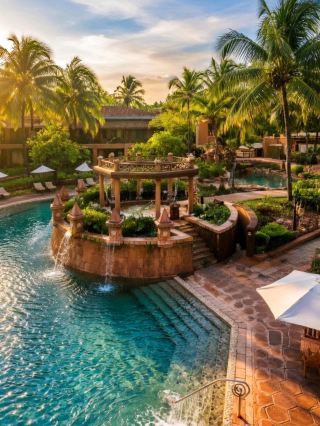 🏊‍♂️ Asia’s Largest Resort Pool & Tropical Bliss at ITC Grand Goa Resort & Spa 🌴🌅