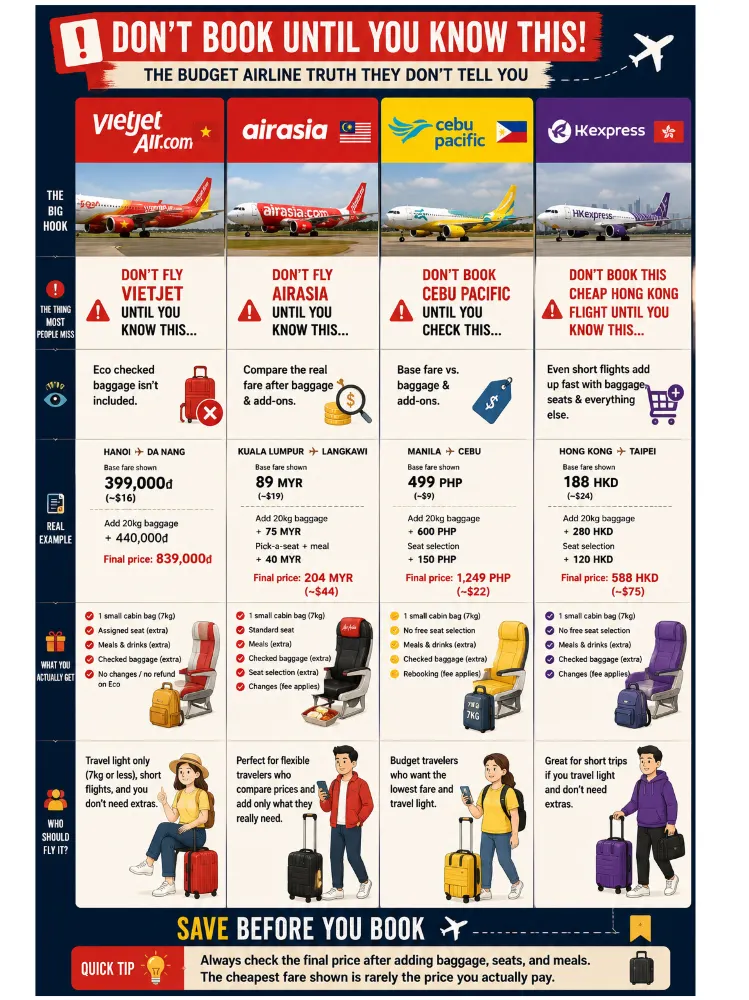 ✈️ 在了解這些之前，千萬不要預訂廉價機票…