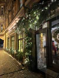 Christmas walking in the old town, Vyborg