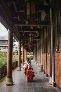 上海市區的真如寺銀杏葉落滿地啦