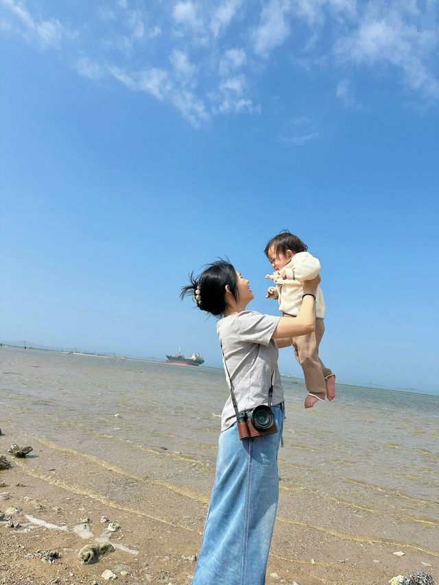 親子遊｜海南儋州，邂逅擱淺巨輪