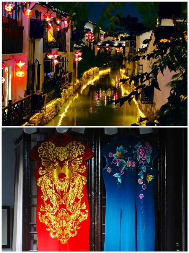 七里三塘坐船漫遊水中，沿途風景美不勝收