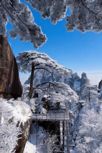 겨울 황산이 한 폭의 수묵화 같지 않나요?