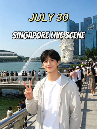 7:30 live update from Singapore, almost laughed at myself because of my clothes