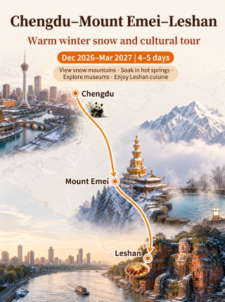 Chengdu, Mt. Emei, and Leshan 4–5 Day Trip: Snow, Hot Springs, and Cultural Exploration