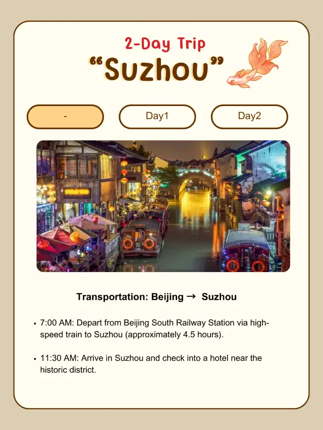 Suzhou itinerary for 2 Days 