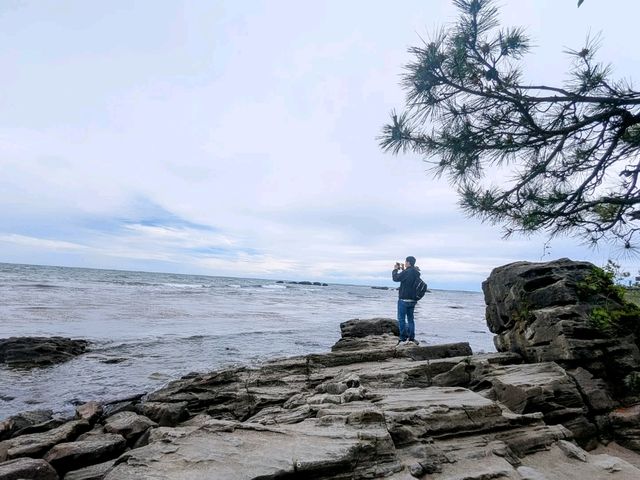富山 | 雨晴海岸，冰見線上的壯闊海景。