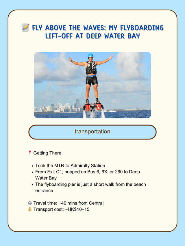 📝 My Flyboarding Lift-Off at Deep Water Bay