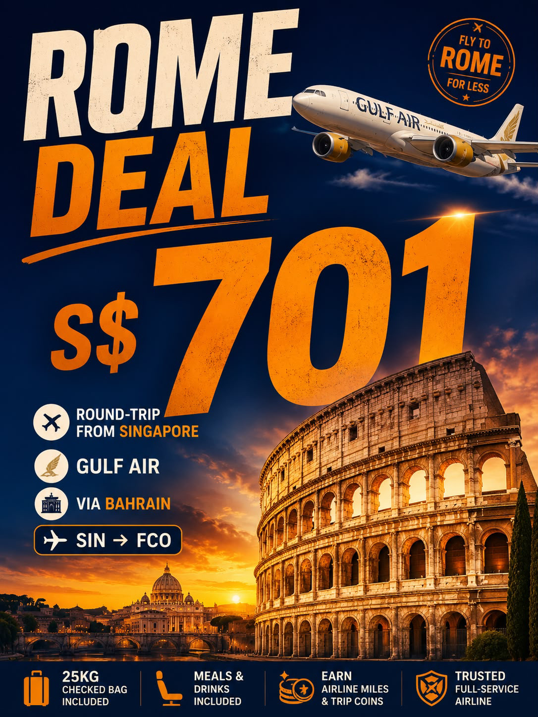 S$701 to Rome?! Italy is calling 🇮🇹✈️