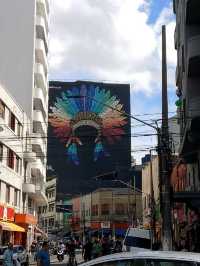 Colorfull huge street arts on the tall building 