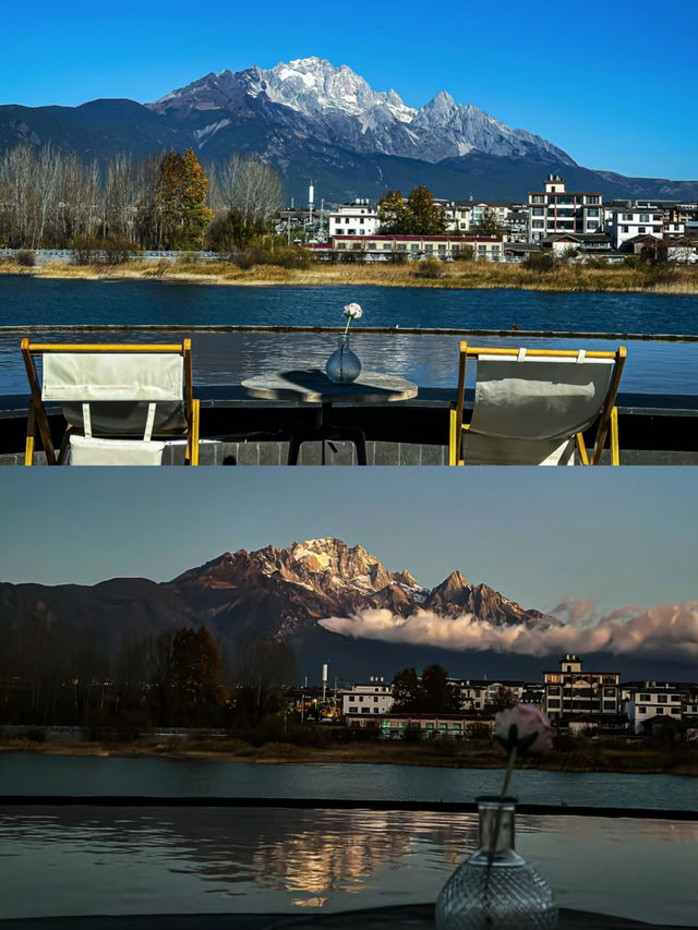 麗江此生必睡  躺在床上就可以看到日照金山