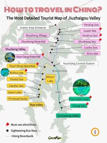 Jiuzhaigou Scenic Area Map & Bullet Train Travel Guide