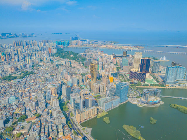 澳門航拍，澳門葡京大廈等澳門的市區攻略打卡。