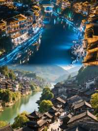 瀑布上的千年古鎮，吊腳樓裡夢如畫