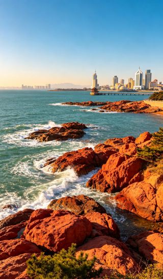 Qingdao Lu Xun Park · By Huiquan Bay Red Reef Pine Sea Spring Cultural Coast