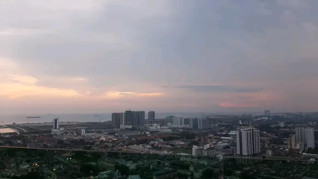 sunset view from top the shore malacca