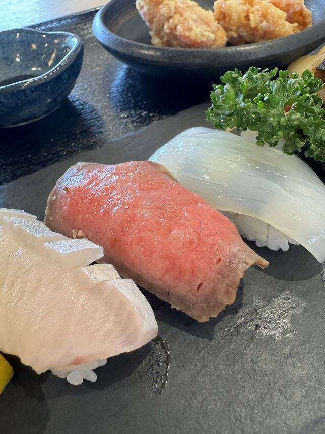 【北九州ランチ】長崎和牛にぎりもついたリーズナブルな寿司ランチ🍣