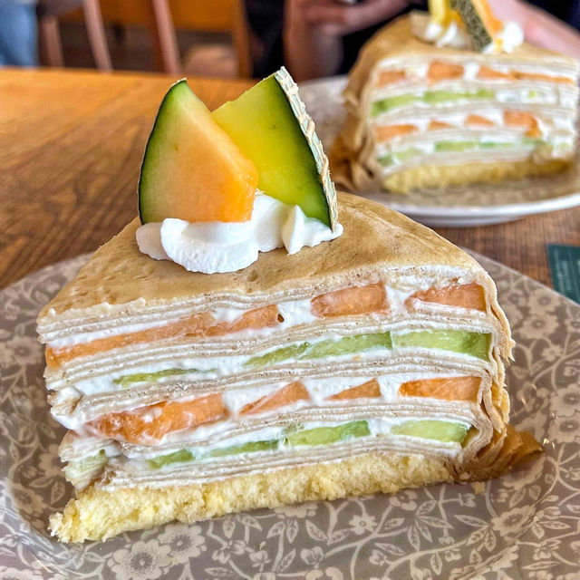 Melon crepe cake in Omotesando🍈