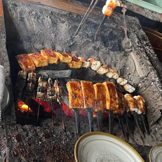 【福島】囲炉裏で焼くもち田楽
