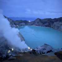 Catching Sunrise on Top of Ijen Mountain