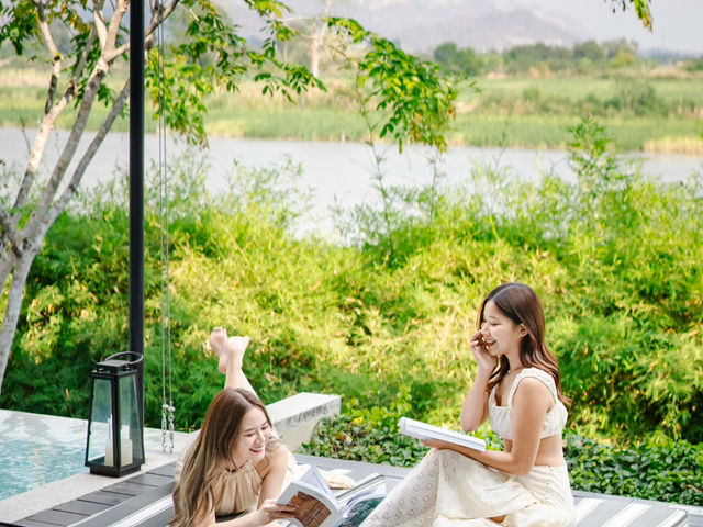 🍃ไปนอนริมแม่น้ำแคว บรรยากาศสบายๆ