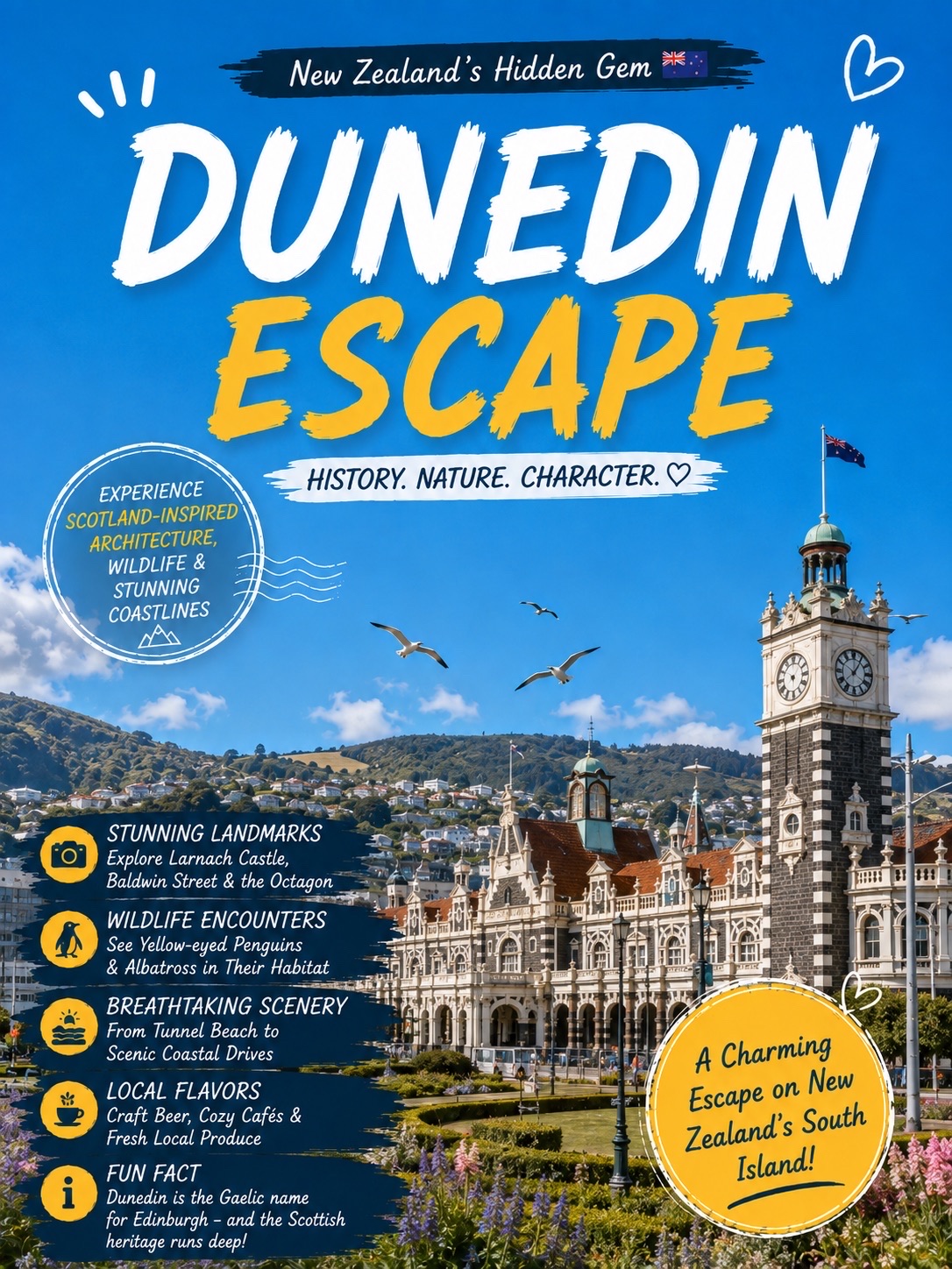 🇳🇿 Dunedin | Where Heritage Meets the Wild 🌿🏛️