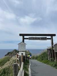 北海道神威岬！風很大呢！