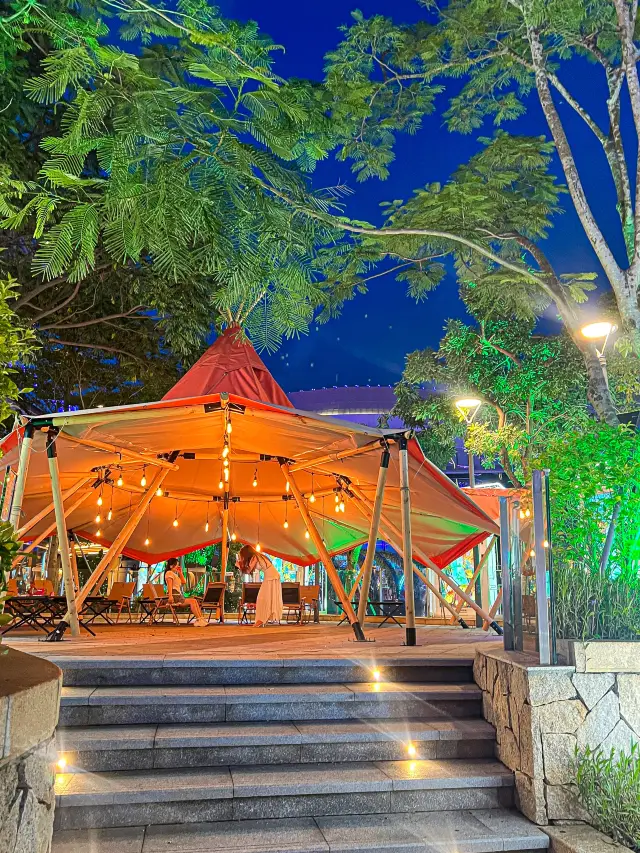 A campsite in the city center