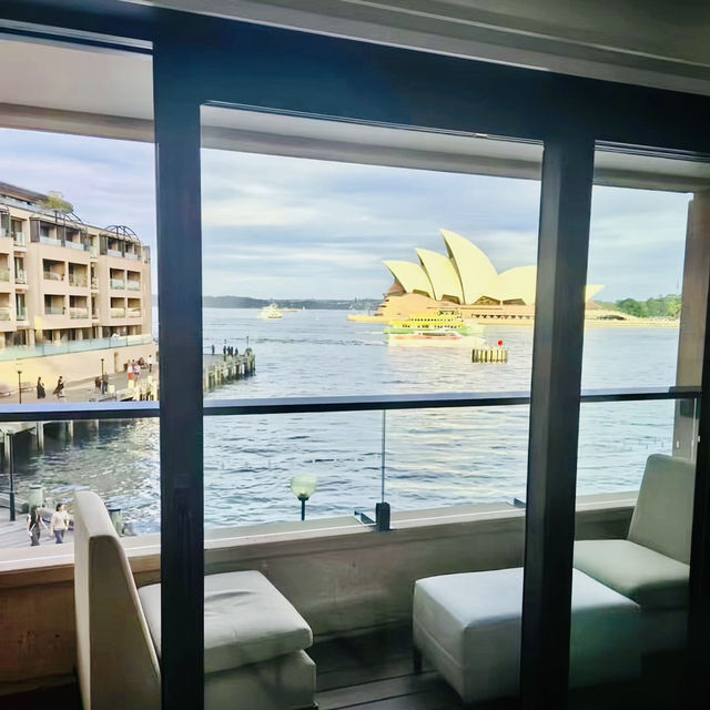 Park Hyatt Sydney!! The hotel is located at the end of the beautiful harbor