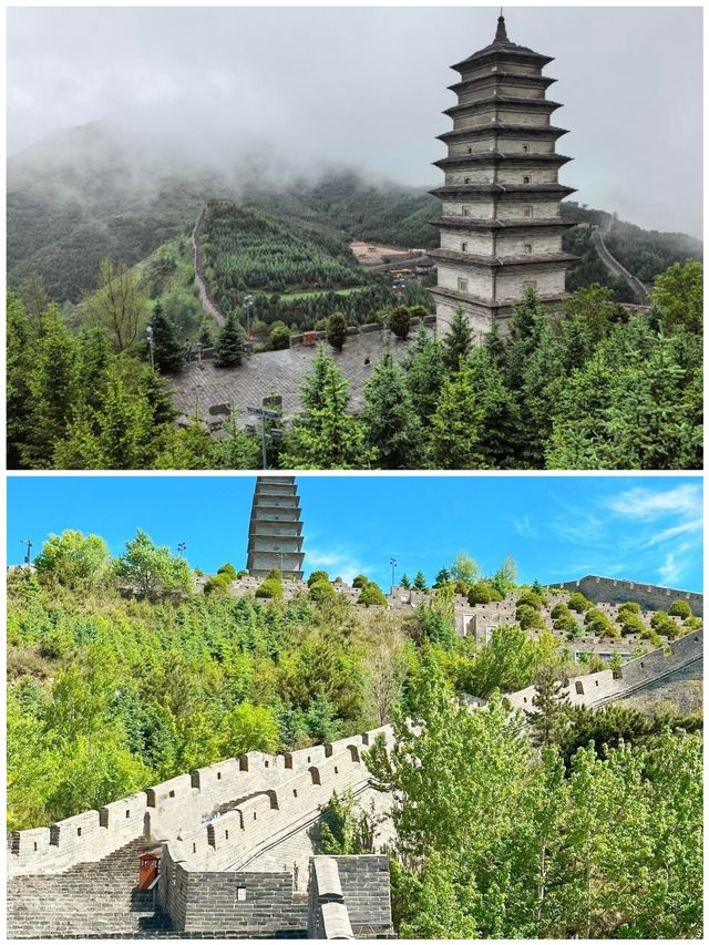 山西雁門關中華第一關山巒蜿蜒景色壯美了不起