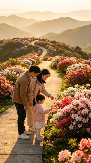 貴州に隠れた人間の花海、子どもと百里杜鵑のロマンチックな春の出会い