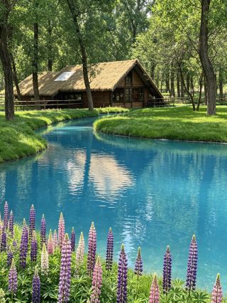 京津周辺の写真スポットの最高峰！木造の小屋と青い湖、花の海で手軽に映える写真が撮れる