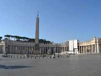 The symbol of the Holy See, Saint Peter's Square and Basilica