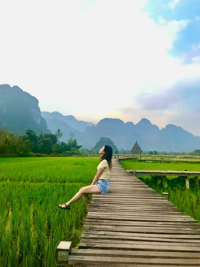 Golden hour in Vang Vieng’s Hidden Paradise 