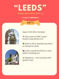 Leeds 3-days itinerary 🐟