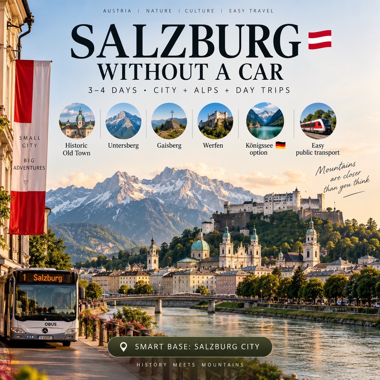 🇦🇹 Salzburg DIY Travel Guide — 3–4 Days Without a Car 🏔️