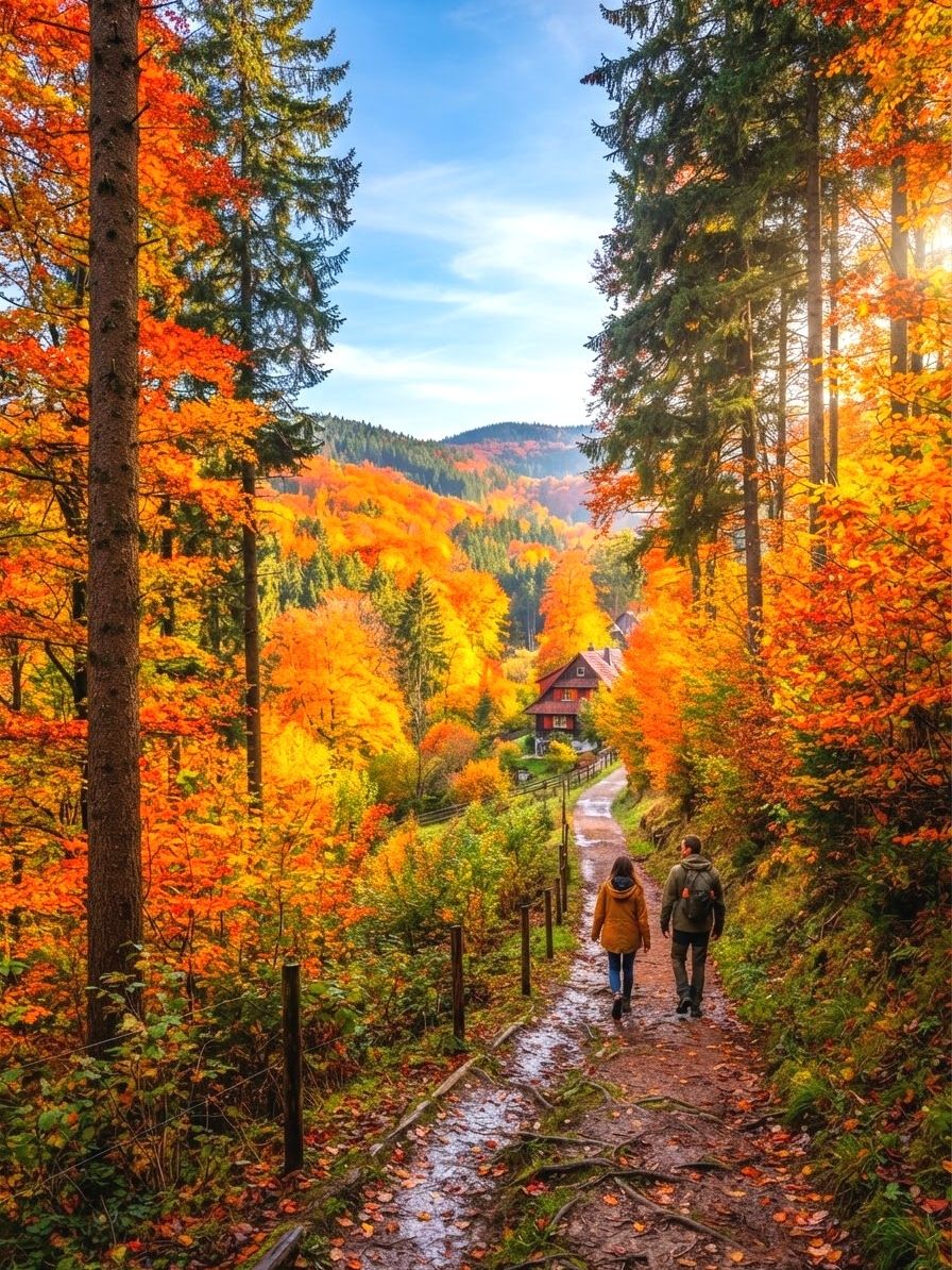 The Black Forest in Germany is one of Europe’s most iconic forests, located in Gutach, offering enchanting scenery in every season, especially in autumn.