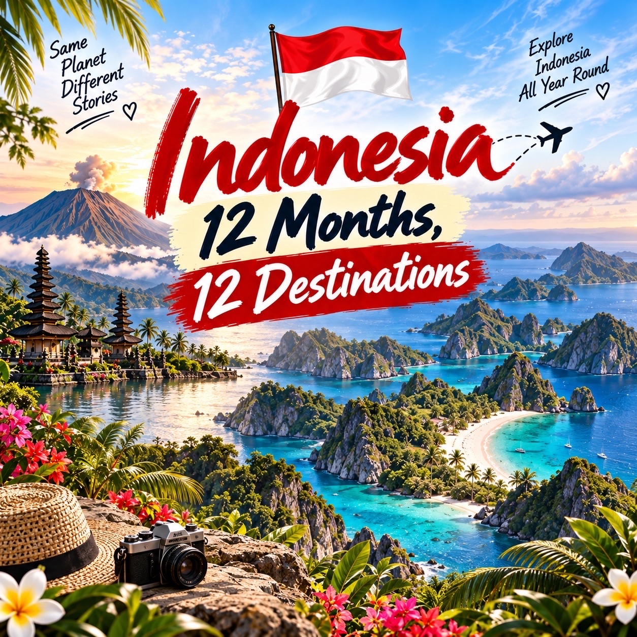 🇮🇩 Indonesia 12 tháng, 12 điểm đến 🗓️