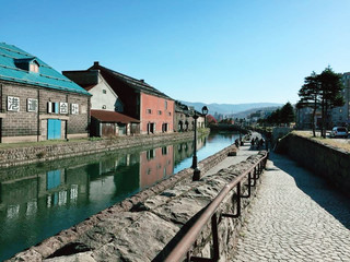 日本北海道小樽(Otaru)的紅葉季節。