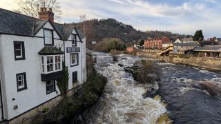 Picturesque Countryside Town Llangollen in North Wales 