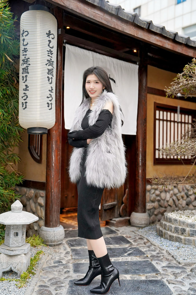 京都庭院，到處都瀰漫著聖誕約會氣息