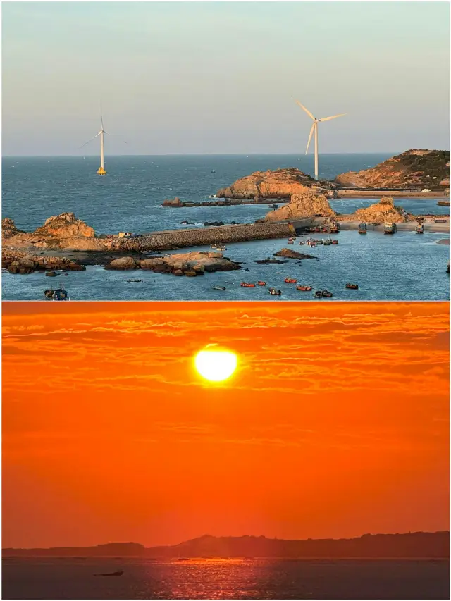 Girls, experience an amazing sunrise in Pingtan!