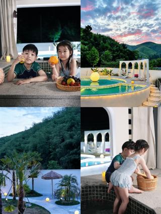 満天のピンクの雲にうっとり！莫干山のプライベート温泉と渓流遊びで子ども連れも超快適